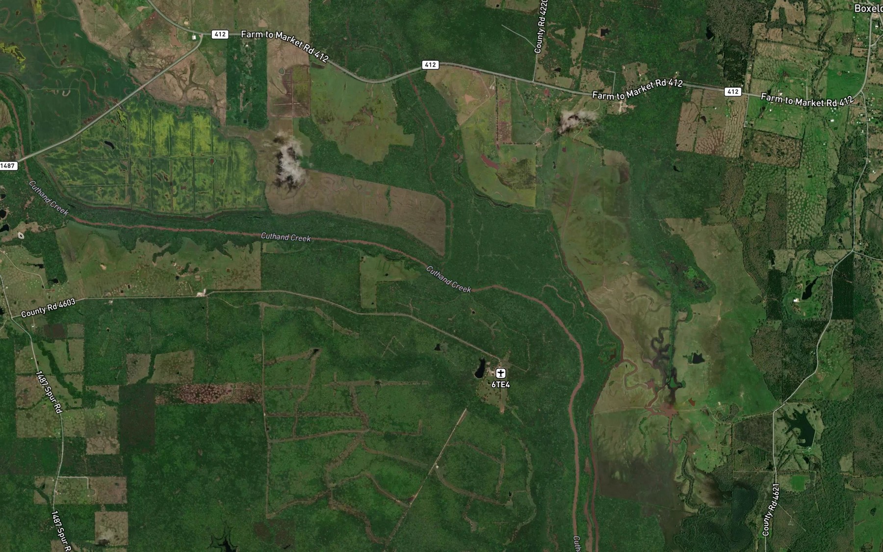 Satellite map of the Kickapoo Creek
