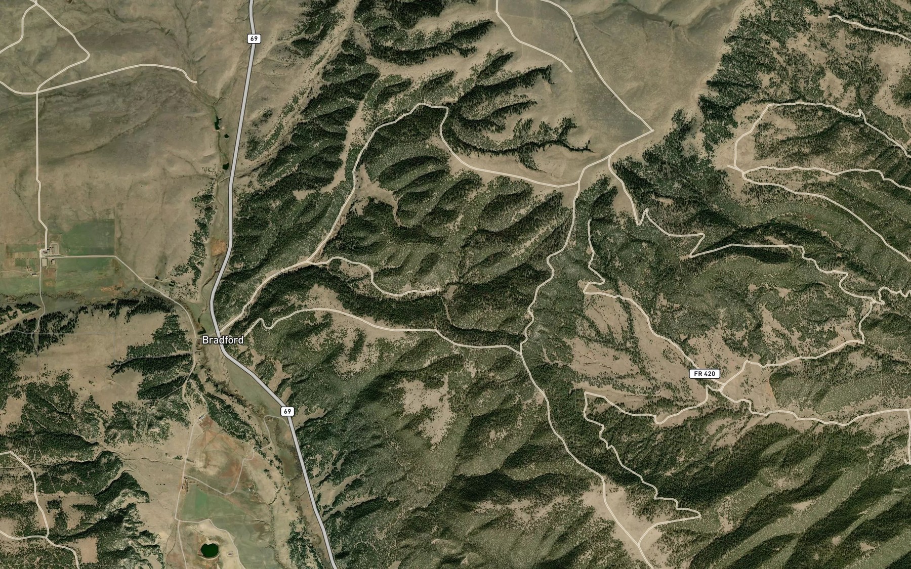 Satellite map of the Troyer Spring