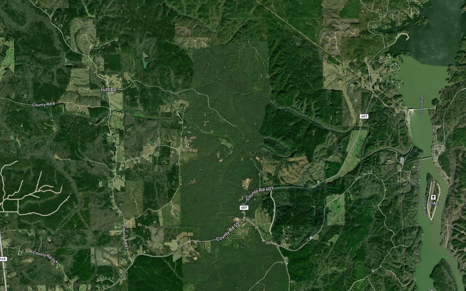 Satellite map of the Cane Creek