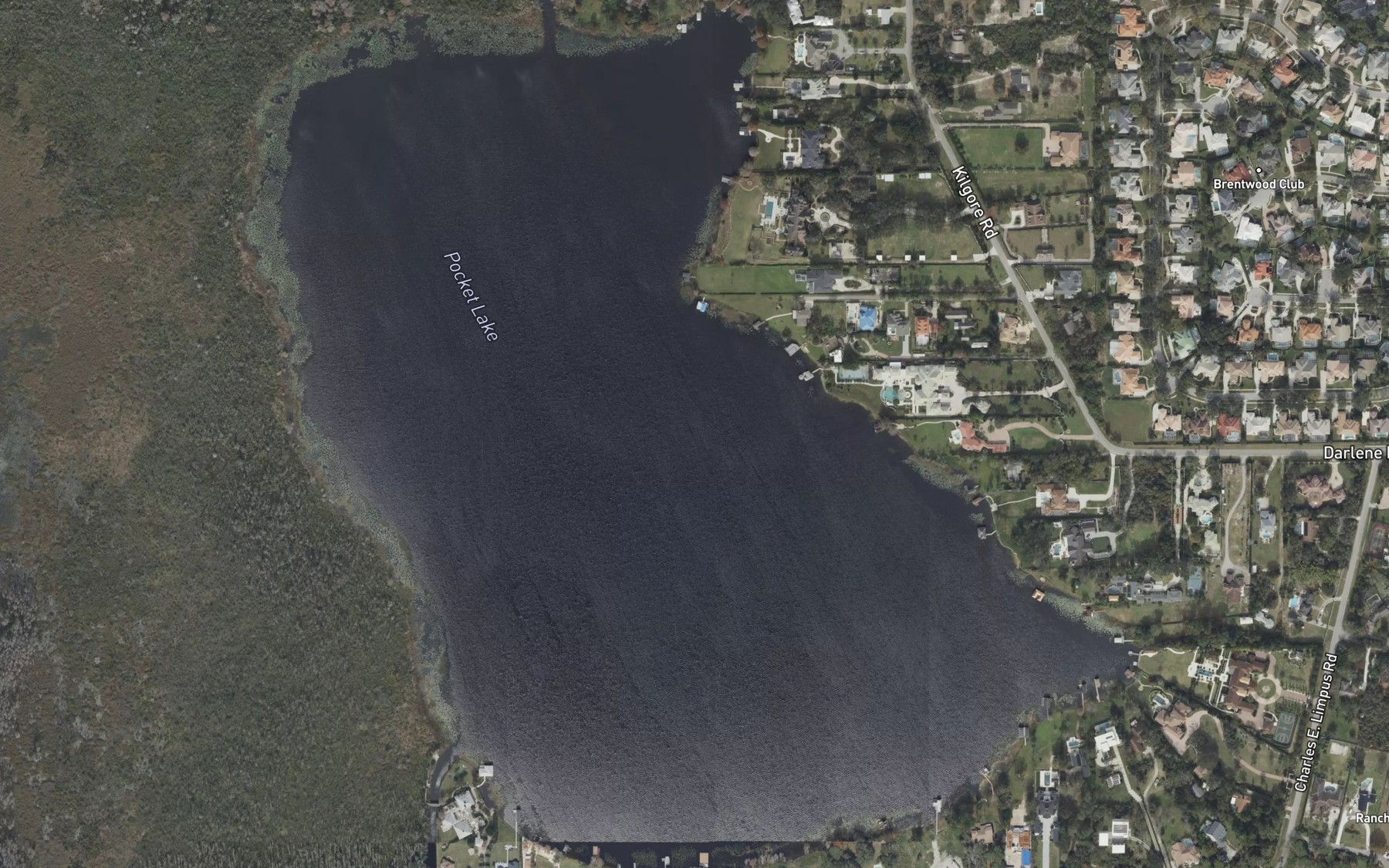 Satellite map of the Pocket Lake