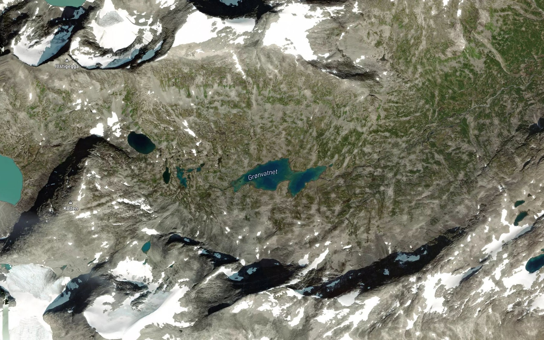 Satellite map of the Gronvatnet