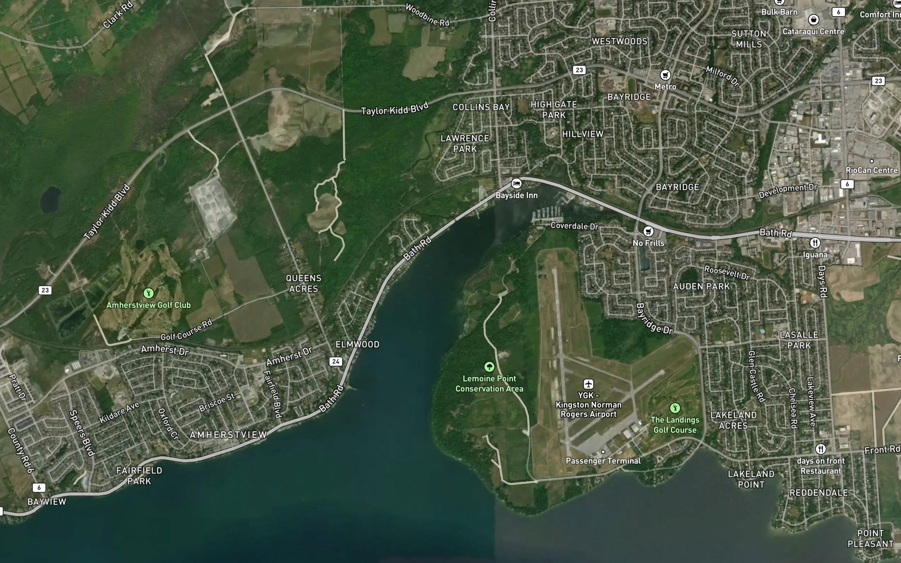 Satellite map of the Collins Bay