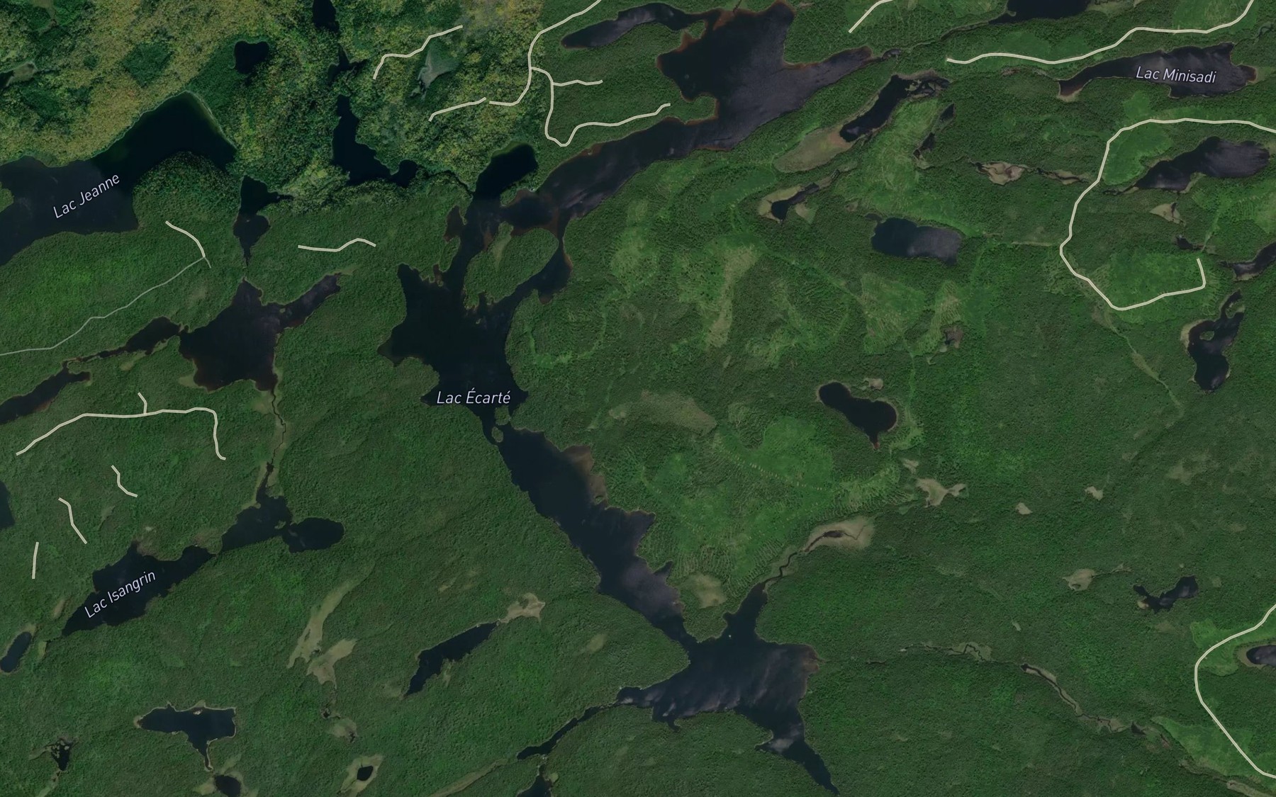Satellite map of the Lac Ecarte