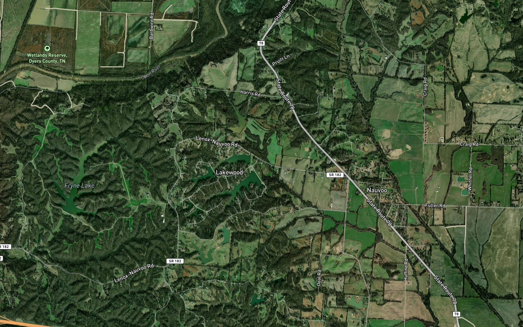 Satellite map of the Lewis Creek Tributary Lake 60-11