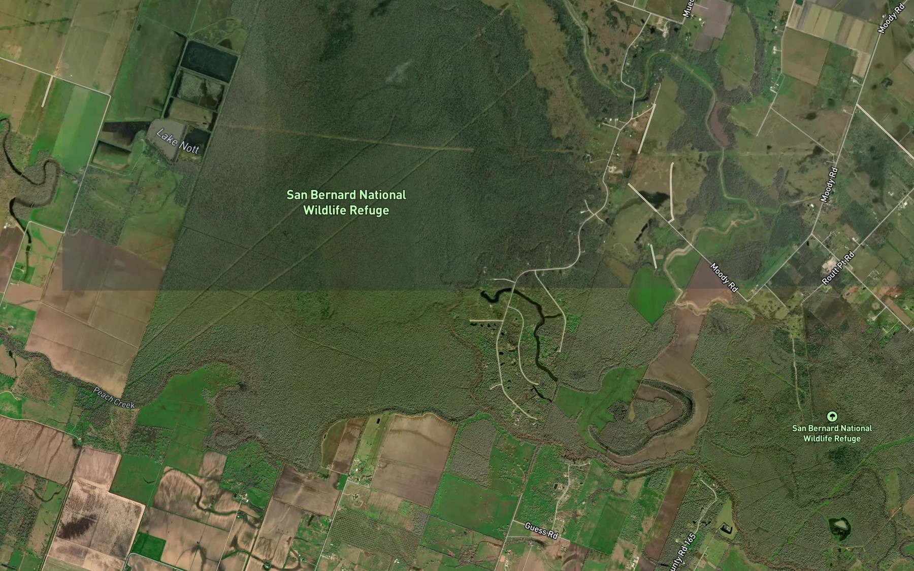 Satellite map of the White Oak Slough