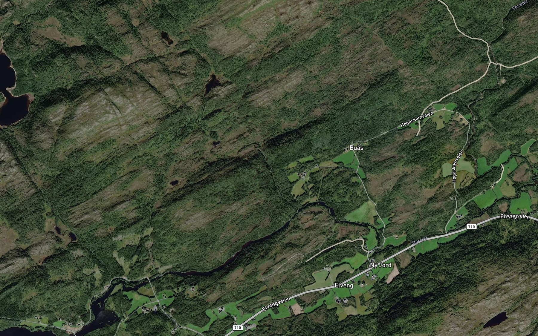 Satellite map of the Svartdalselva
