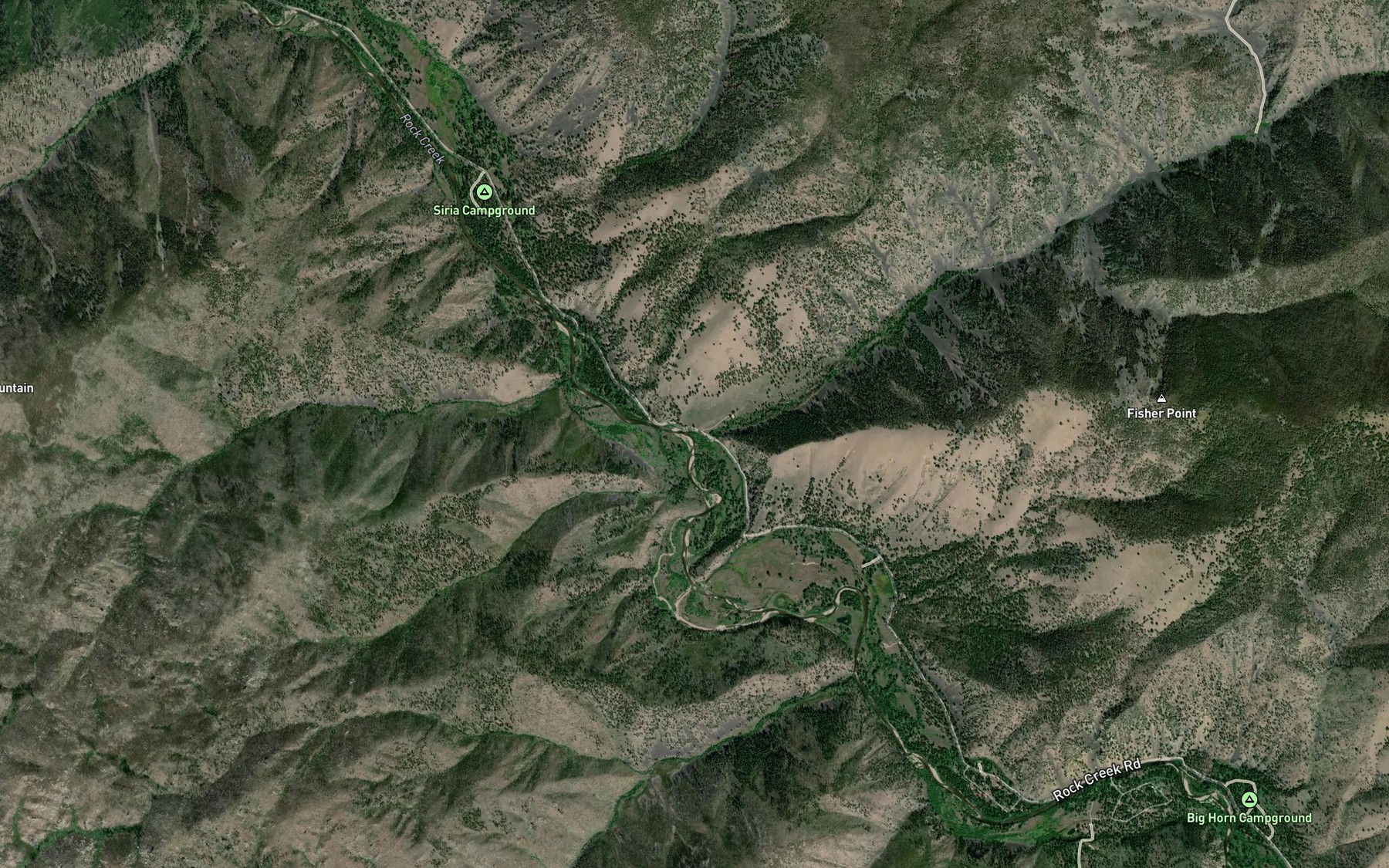 Satellite map of the Hogback Creek