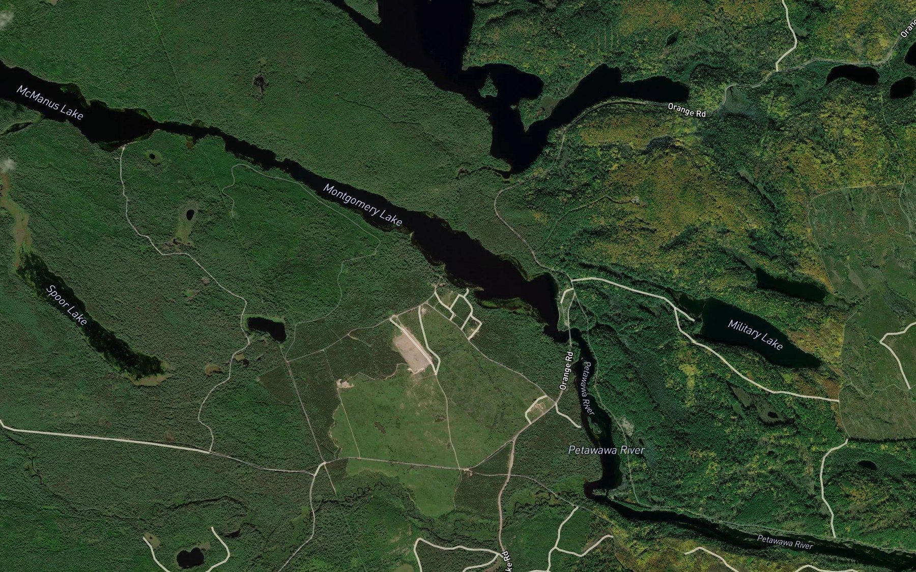 Satellite map of the Cartier Creek