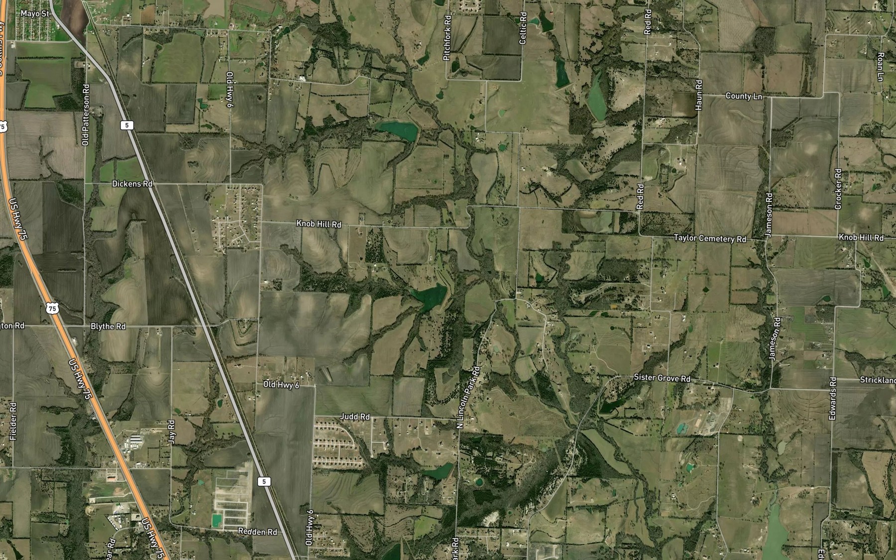 Satellite map of the Soil Conservation Service Site 21 Reservoir