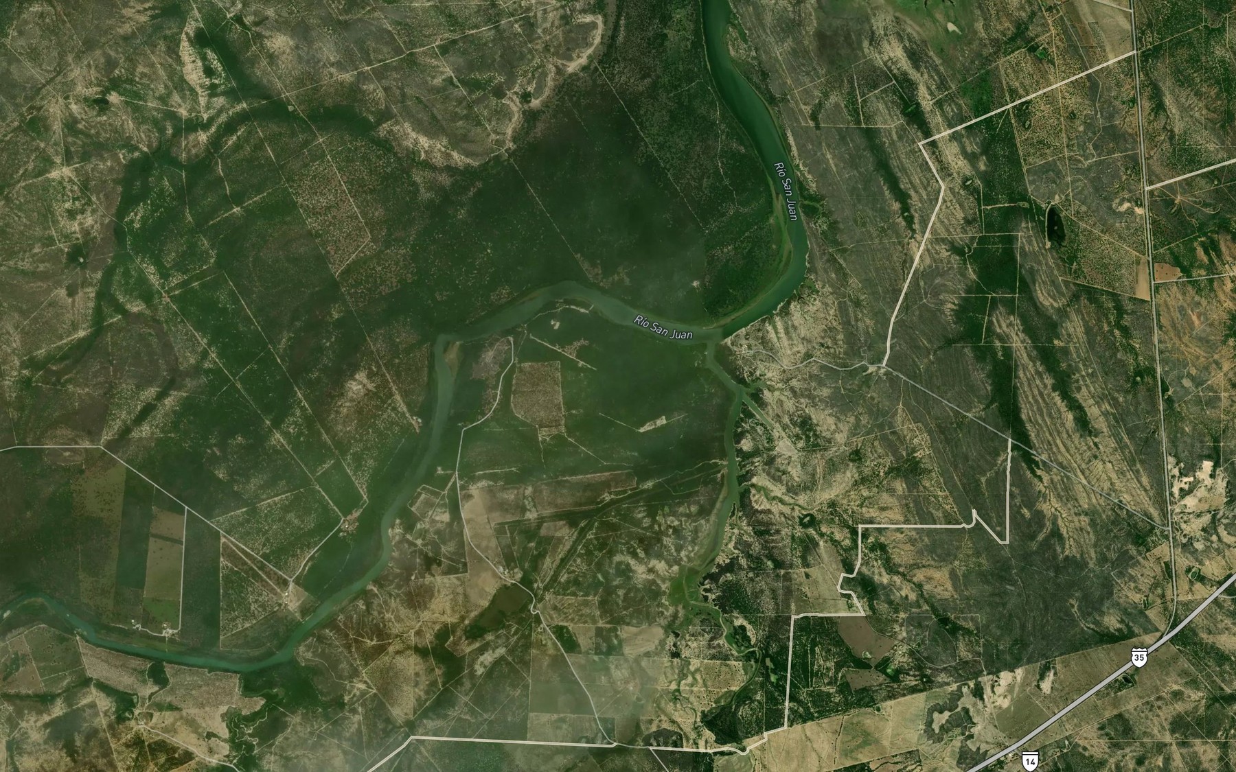 Satellite map of the Rio San Juan