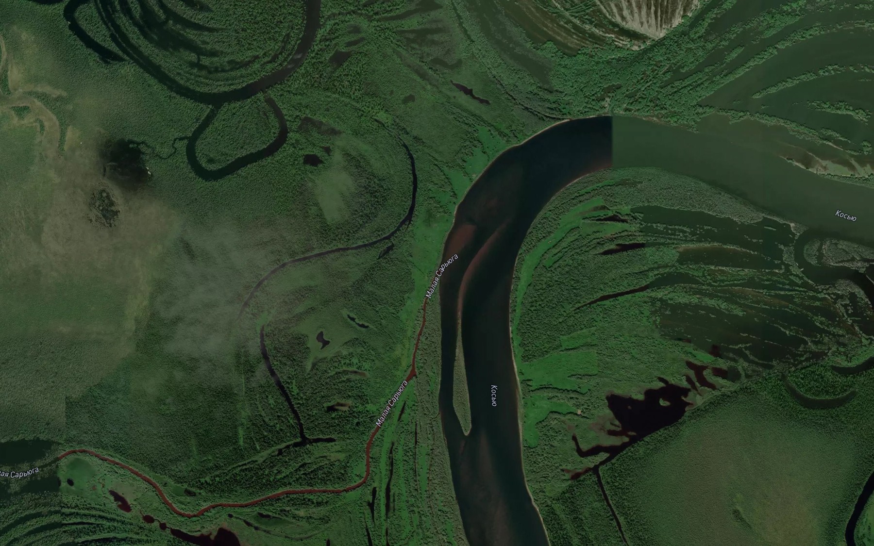 Satellite map of the Malaya Sar