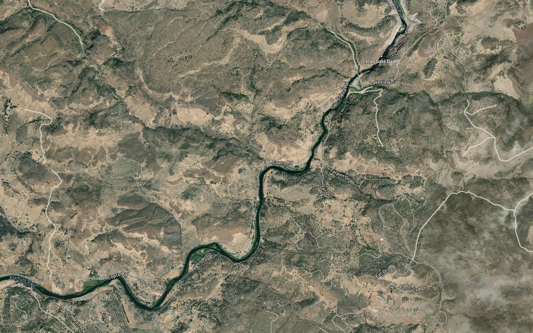 Satellite map of the Dry Creek