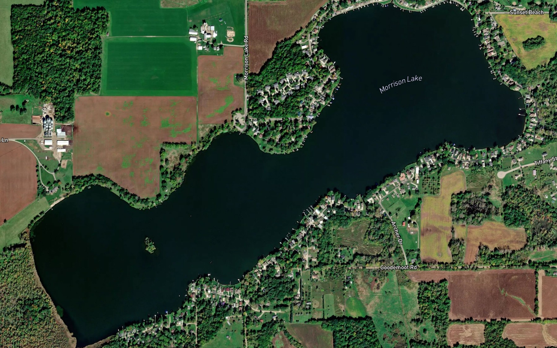 Satellite map of the Morrison Lake