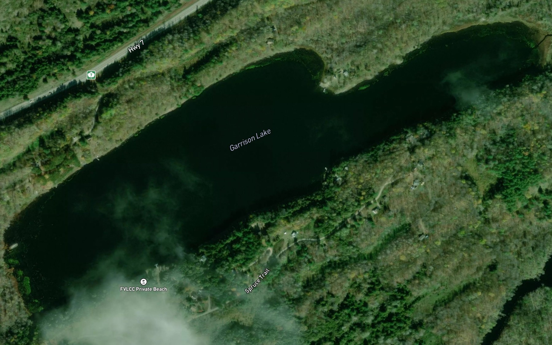 Satellite map of the Garrison Lake