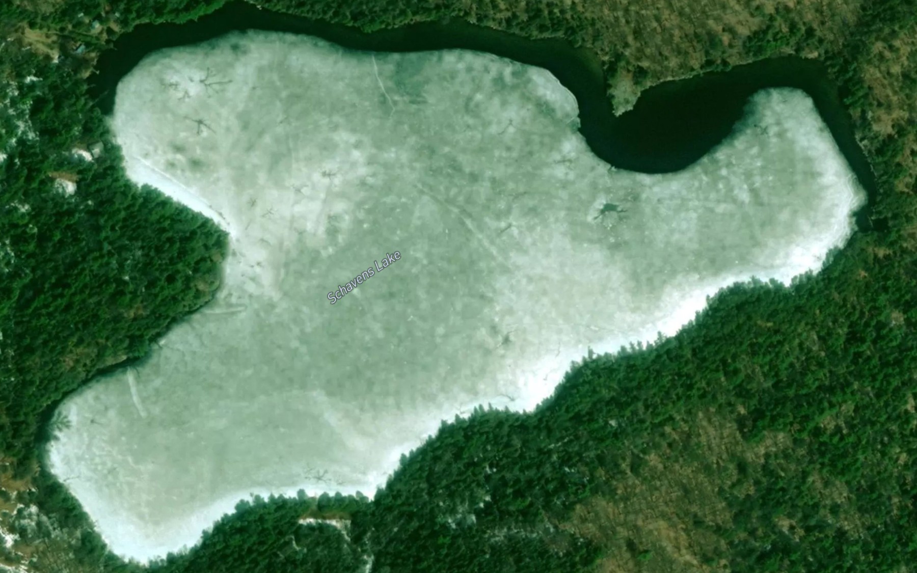 Satellite map of the Schavens Lake