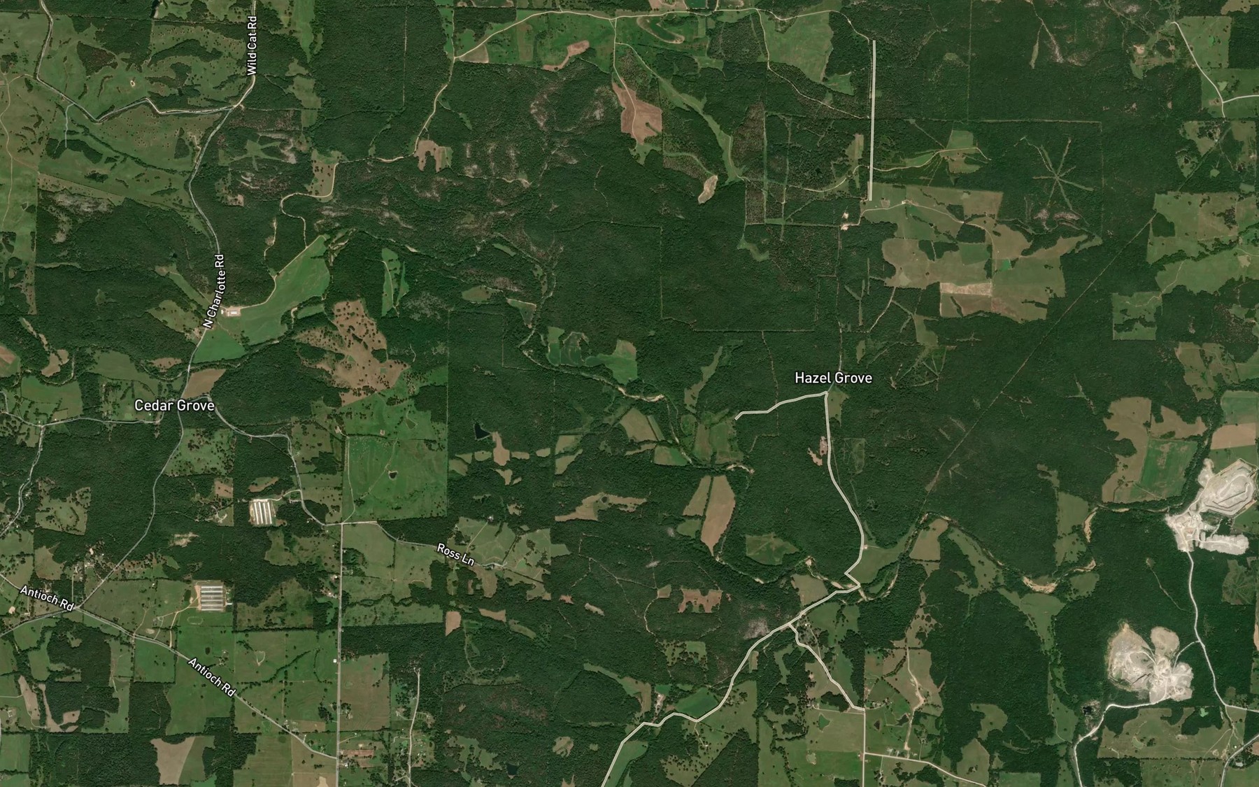 Satellite map of the Carter Branch