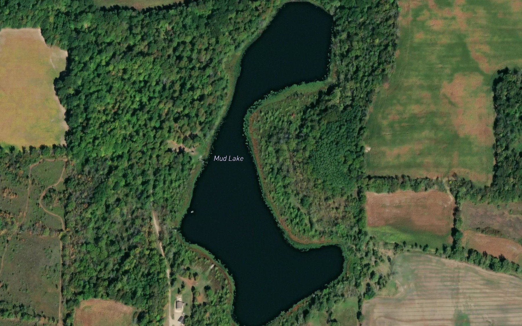 Satellite map of the Mud Lake