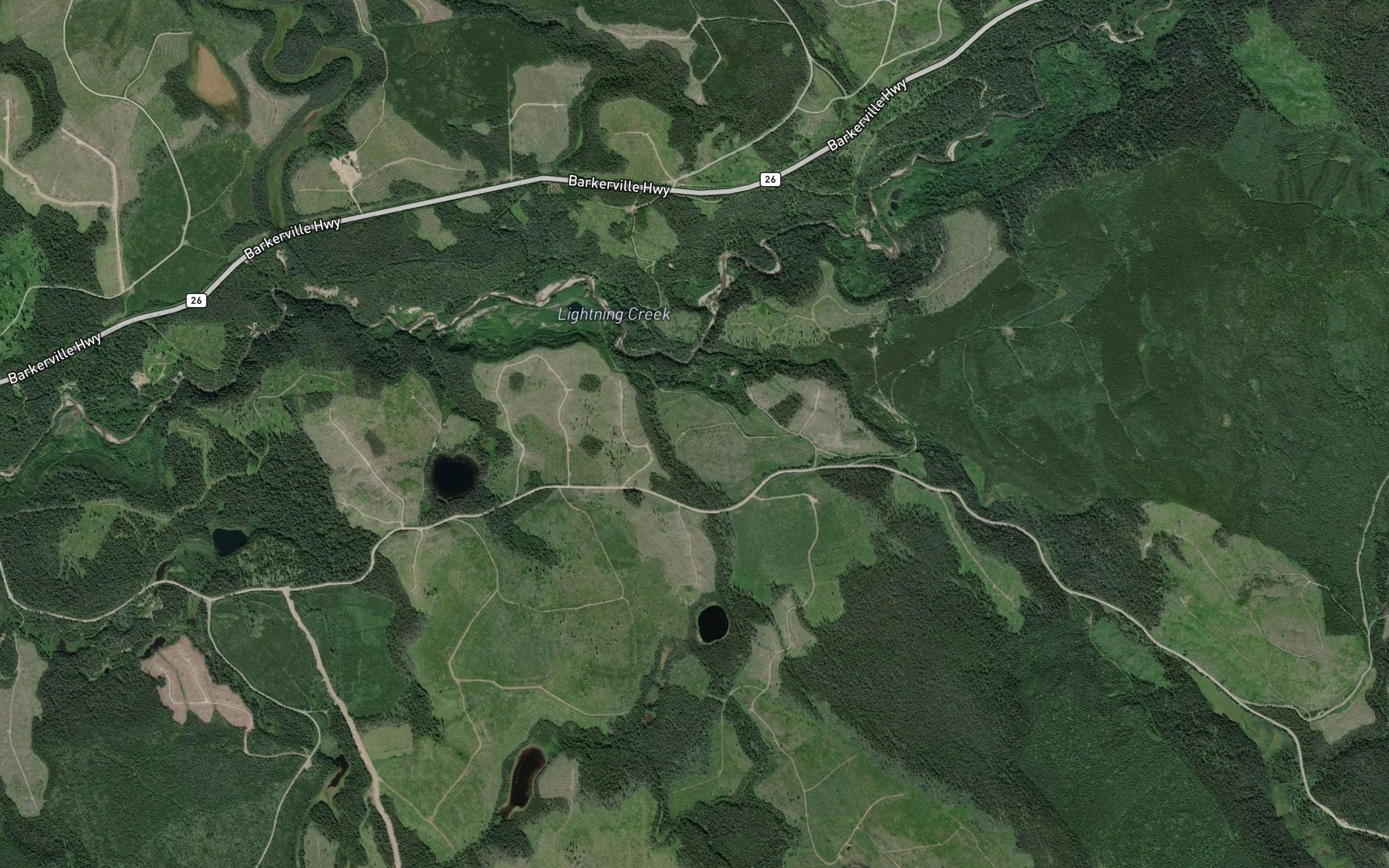 Satellite map of the Moustique Creek