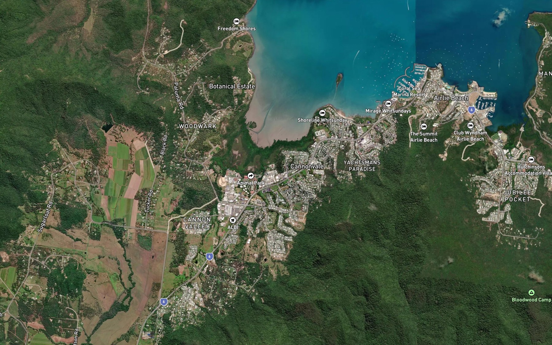 Satellite map of the Saltwater Creek
