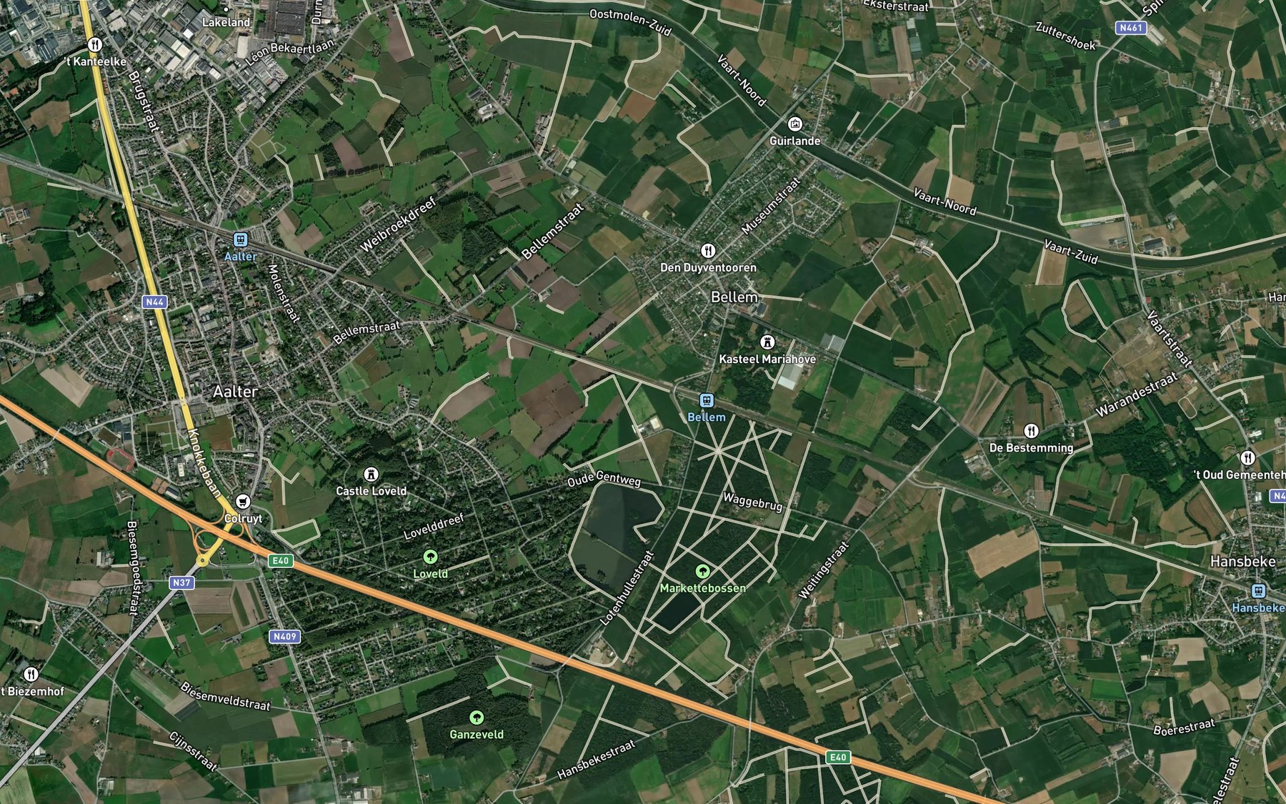 Satellite map of the Krane Poel