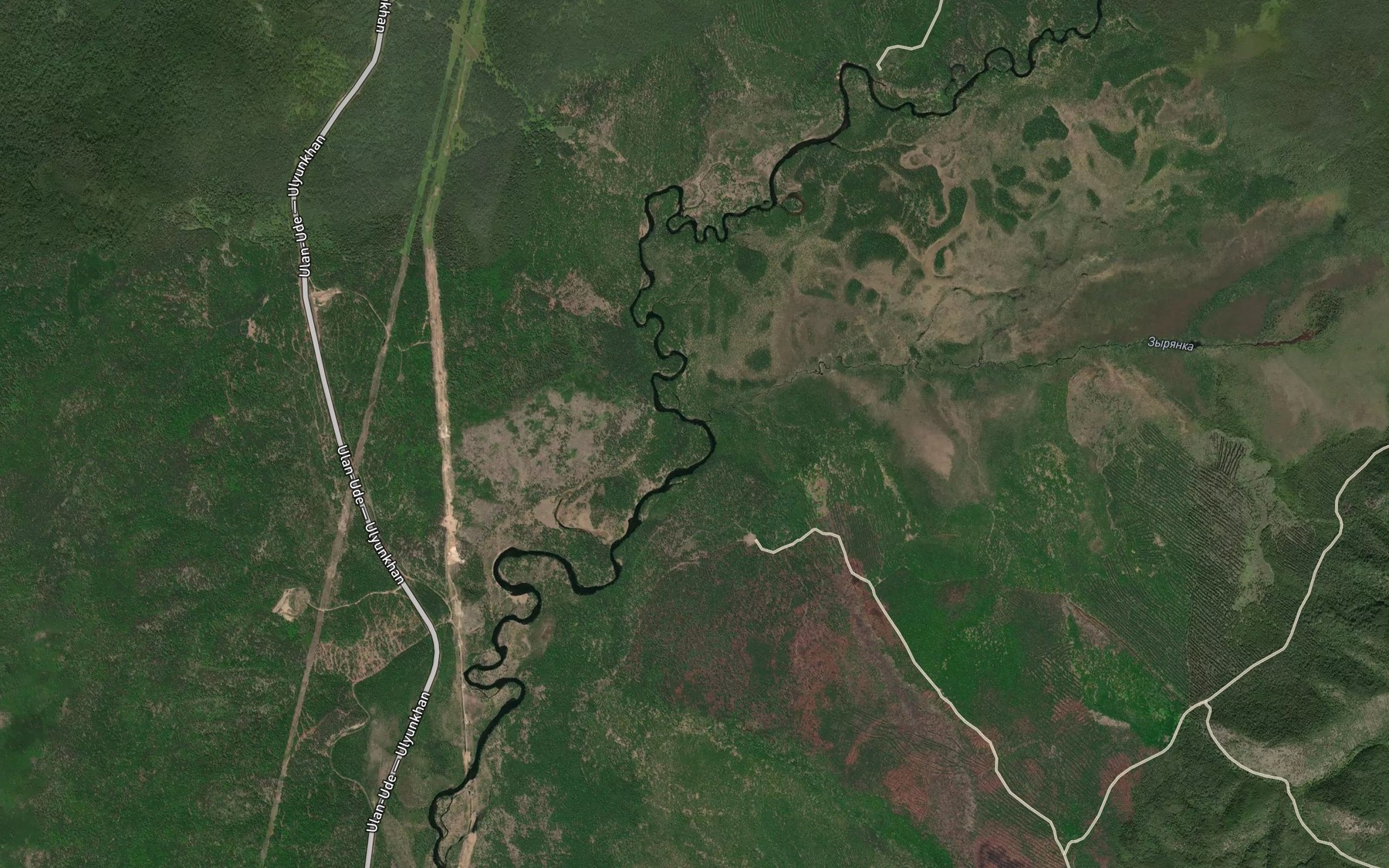 Satellite map of the Zyryanka