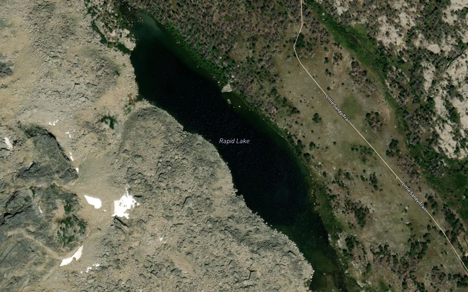 Satellite map of the Rapid Lake