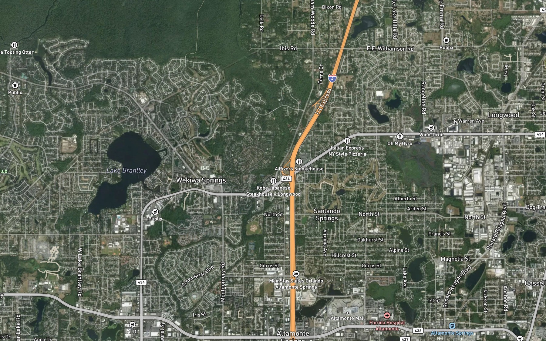 Satellite map of the Palm Springs