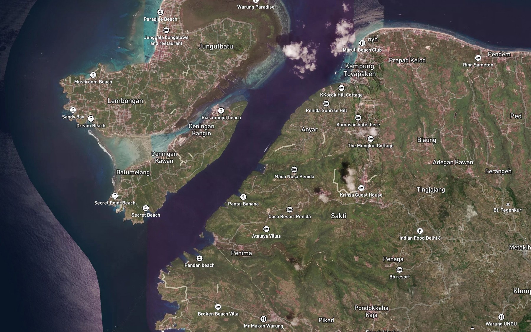 Satellite map of the Tukad Lanjang