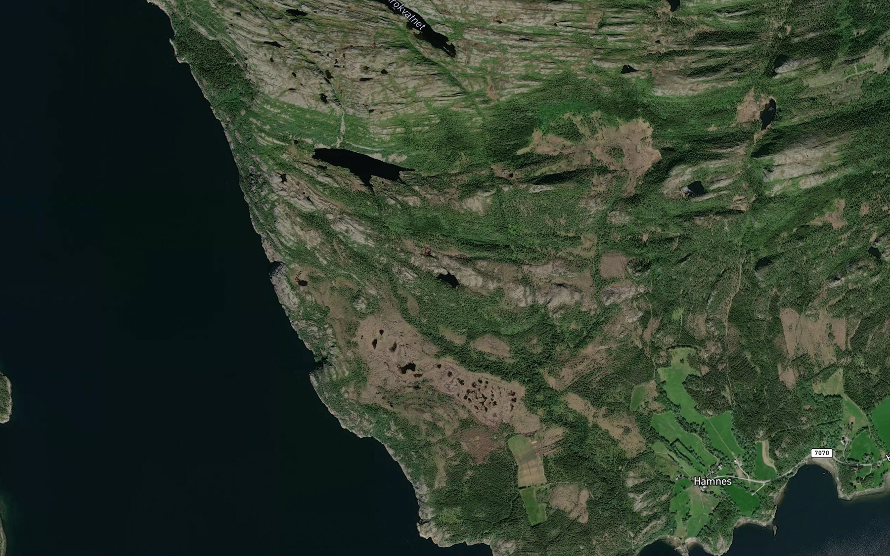 Satellite map of the Rundberghaugvatnet