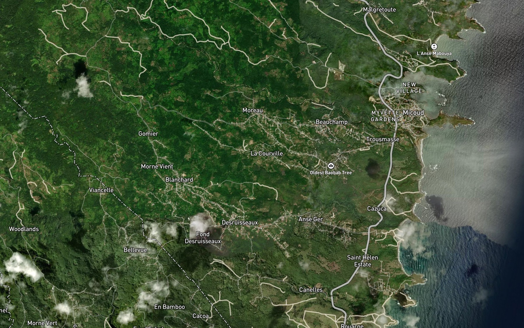 Satellite map of the Ravine Saint Cyr
