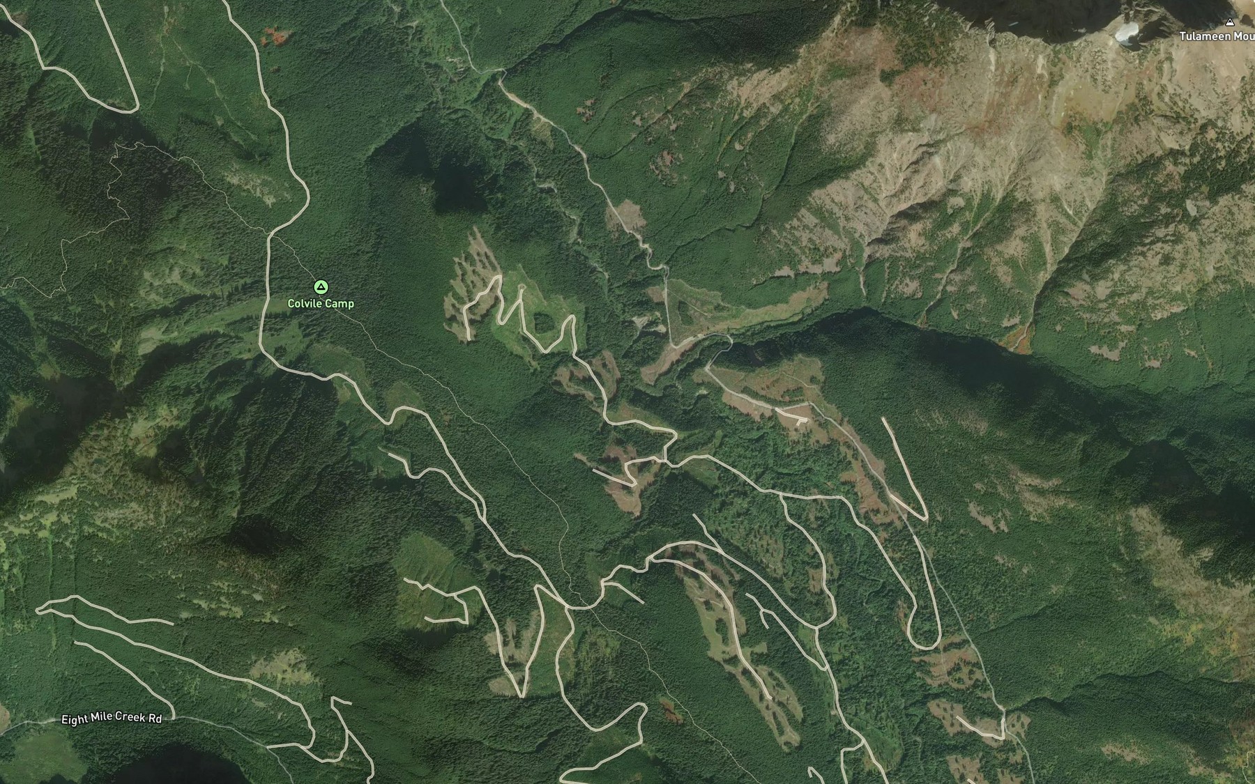Satellite map of the Montigny Creek