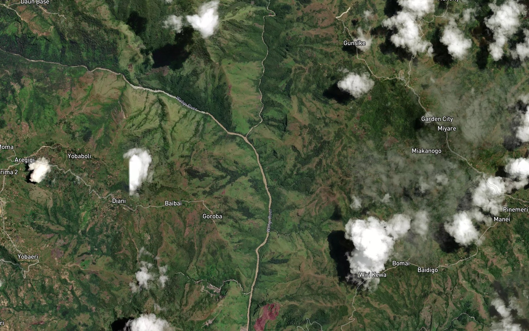 Satellite map of the Ona River