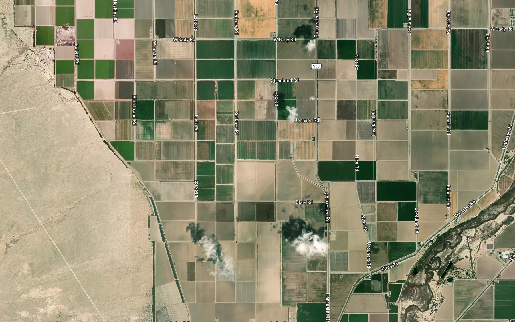 Satellite map of the Riley Canal