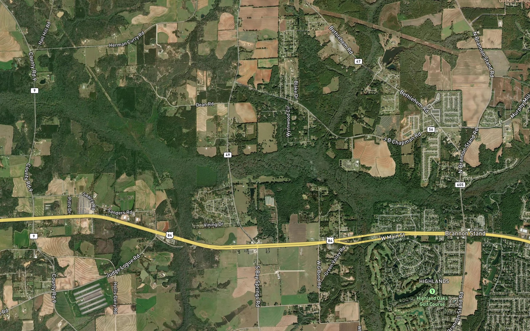 Satellite map of the Harrison Mill Creek