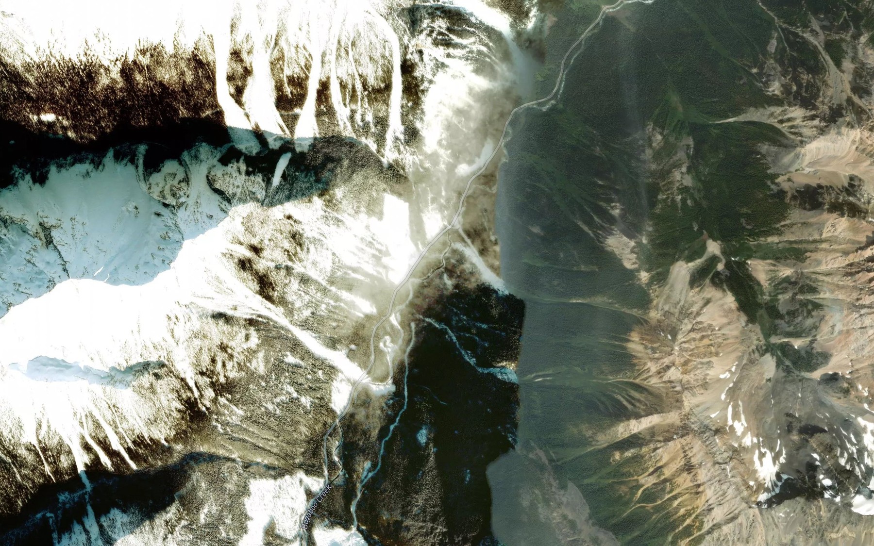 Satellite map of the Rockypoint Creek