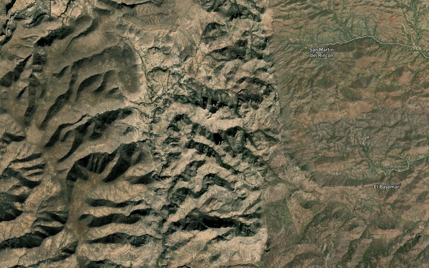 Satellite map of the Canada Los Cuatro Vientos