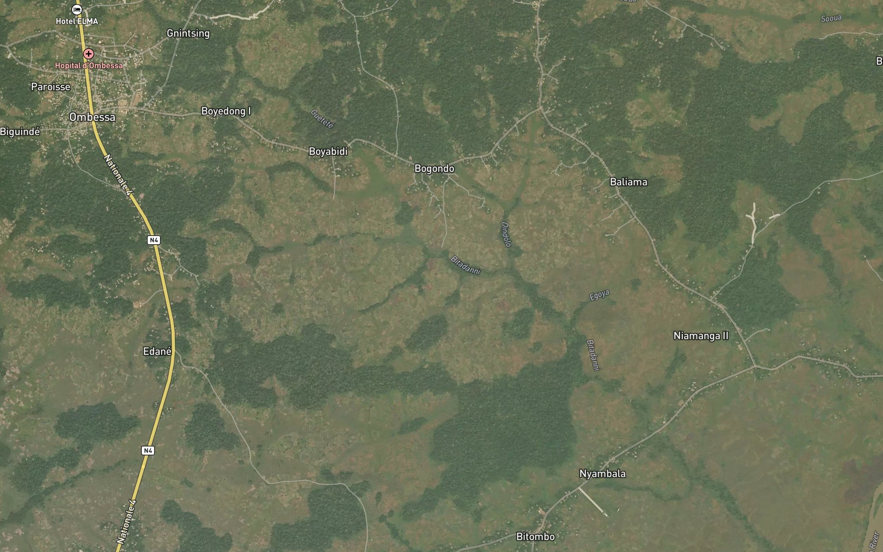 Satellite map of the Getele