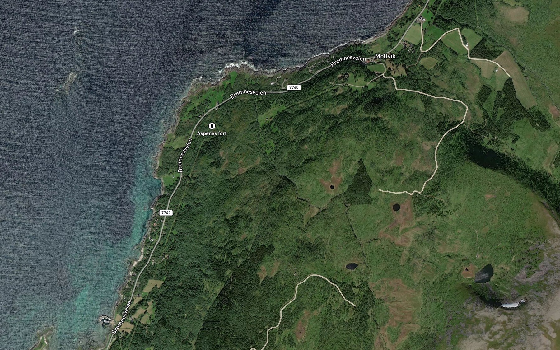 Satellite map of the Aspelva
