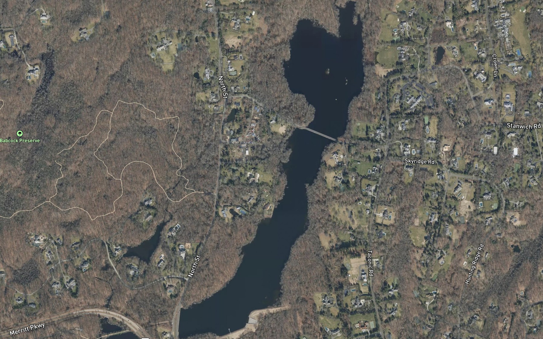 Satellite map of the Rockwood Lake