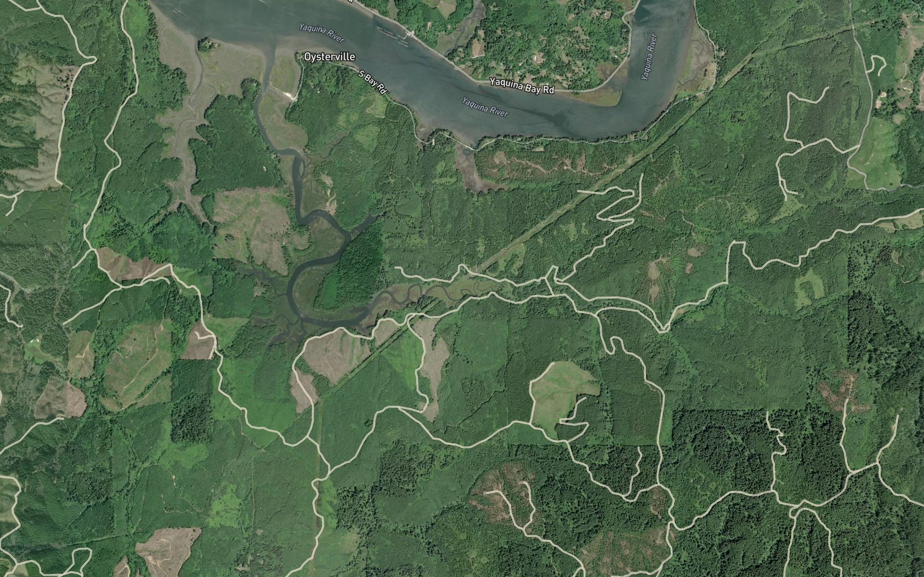 Satellite map of the Wright Creek