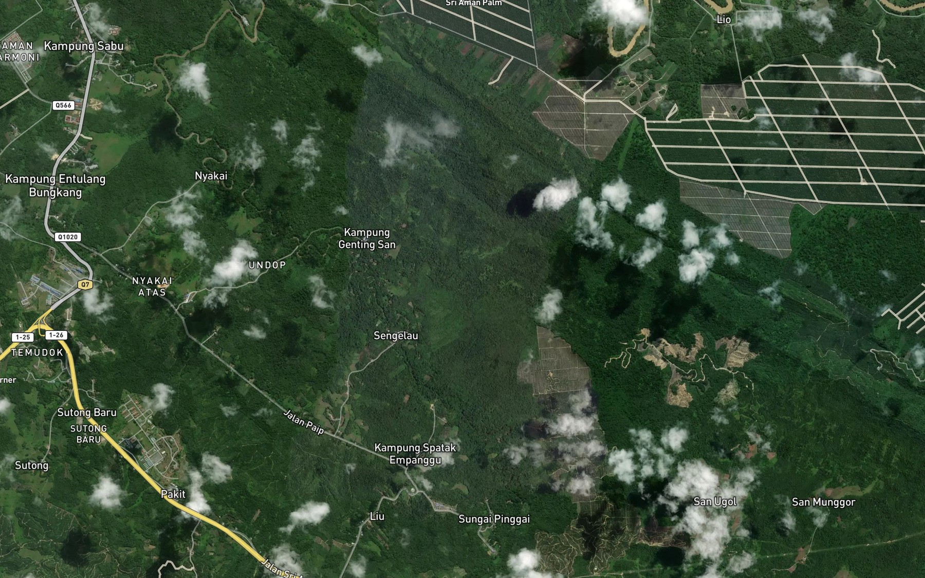 Satellite map of the Sungai Dua