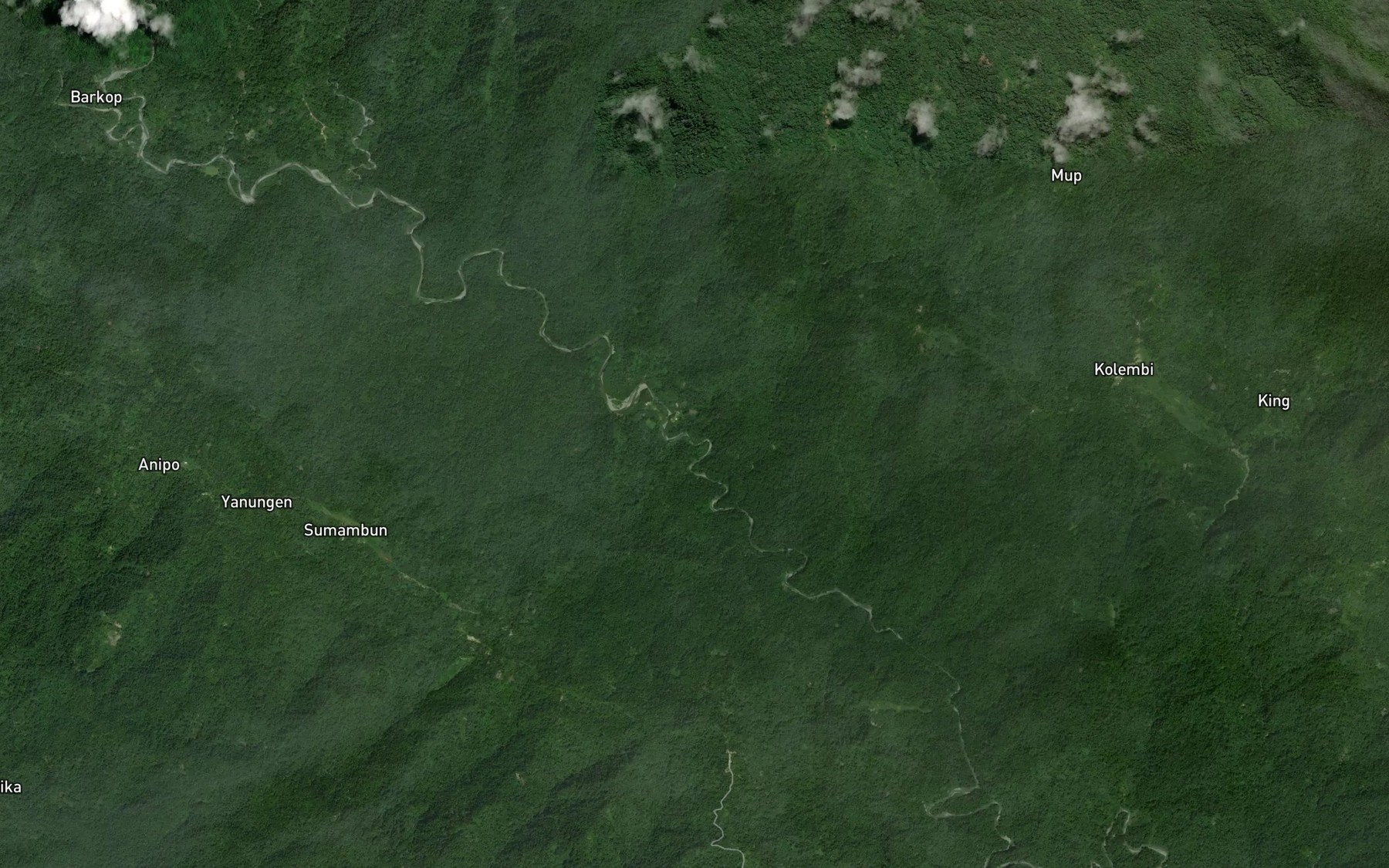Satellite map of the Pru Creek