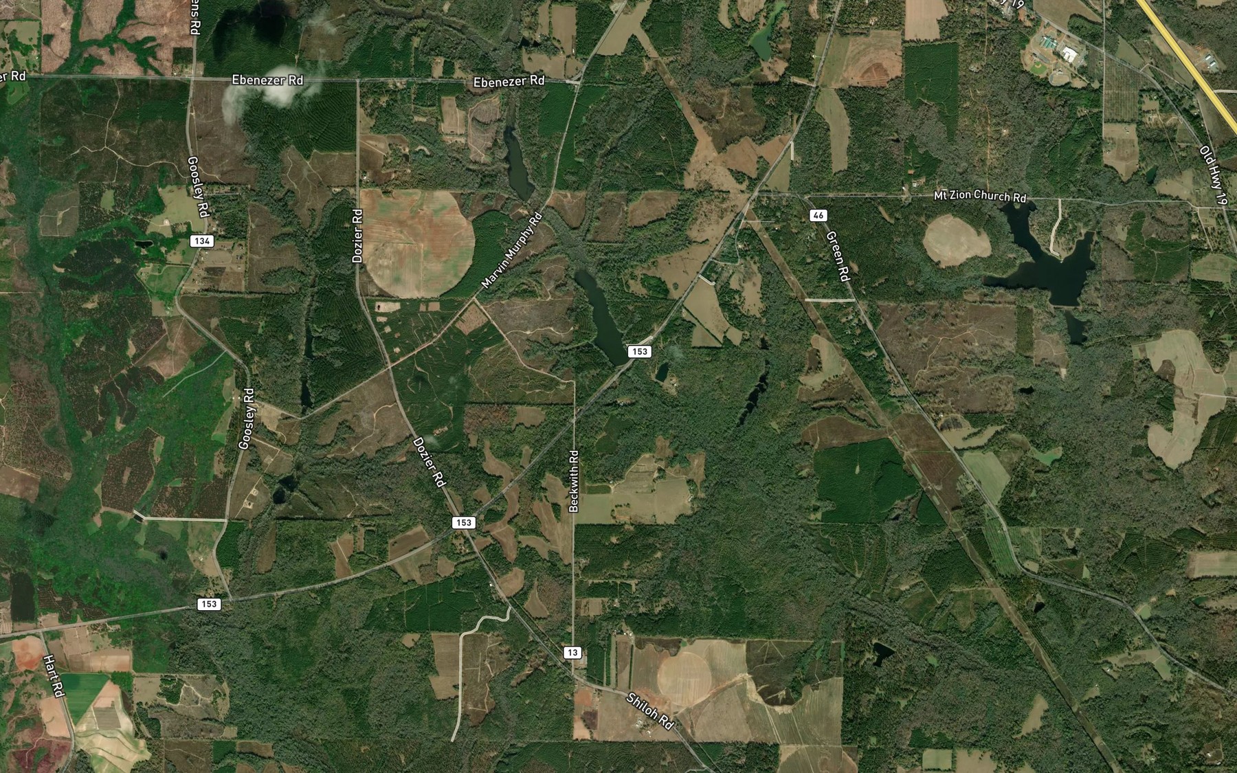 Satellite map of the Theus Lake