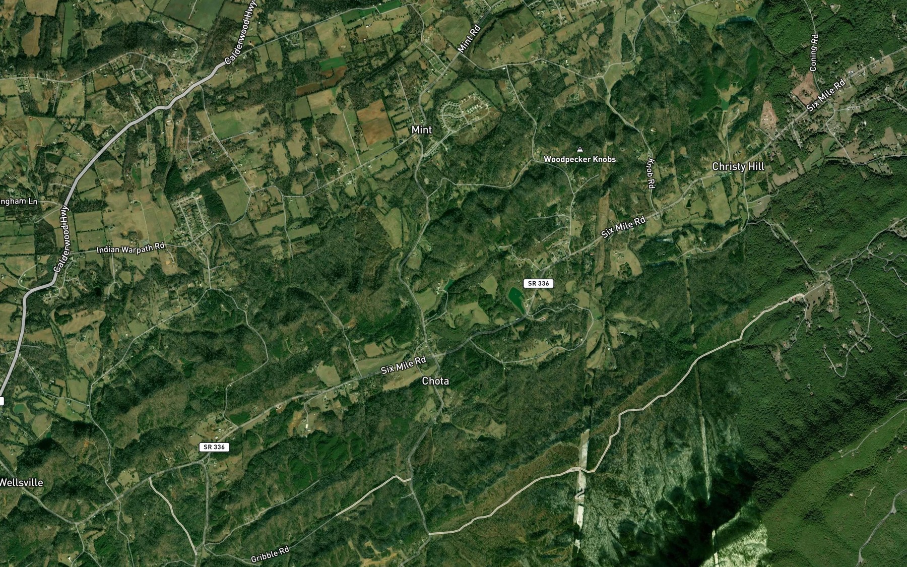 Satellite map of the Kagley Lake