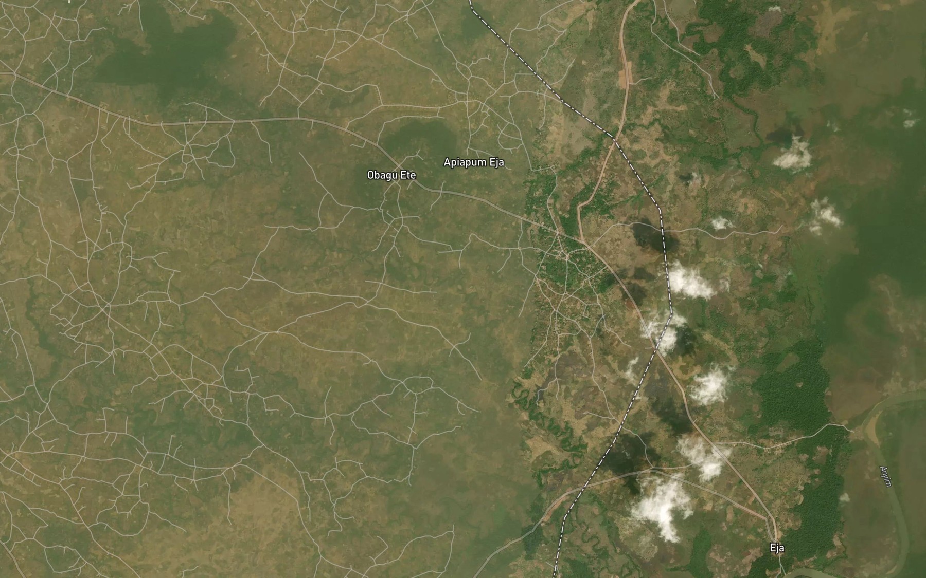 Satellite map of the Abe