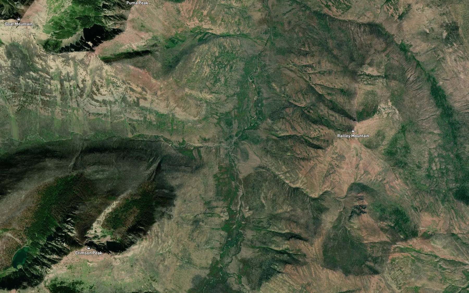 Satellite map of the Marshall Creek