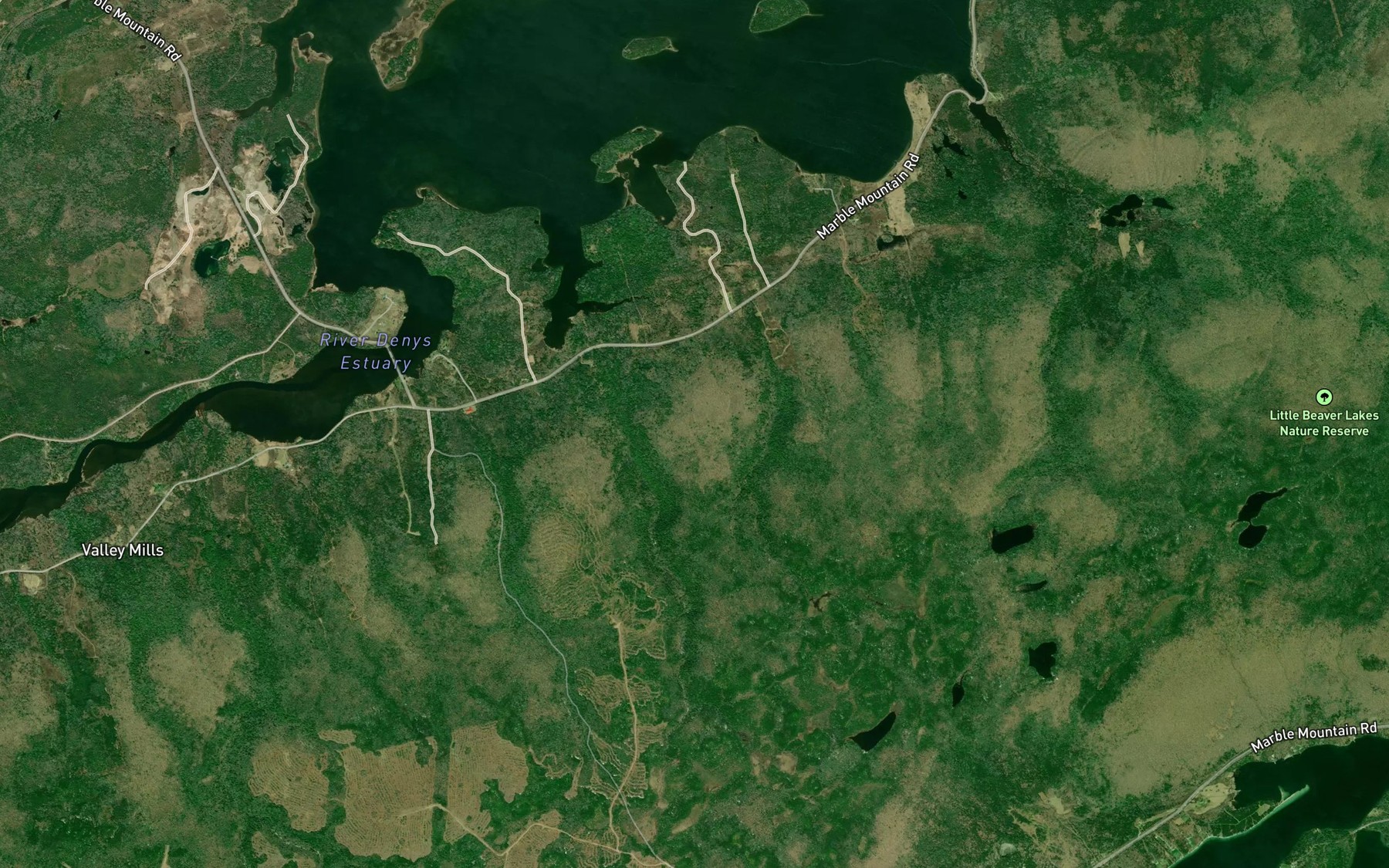 Satellite map of the MacLean Brook