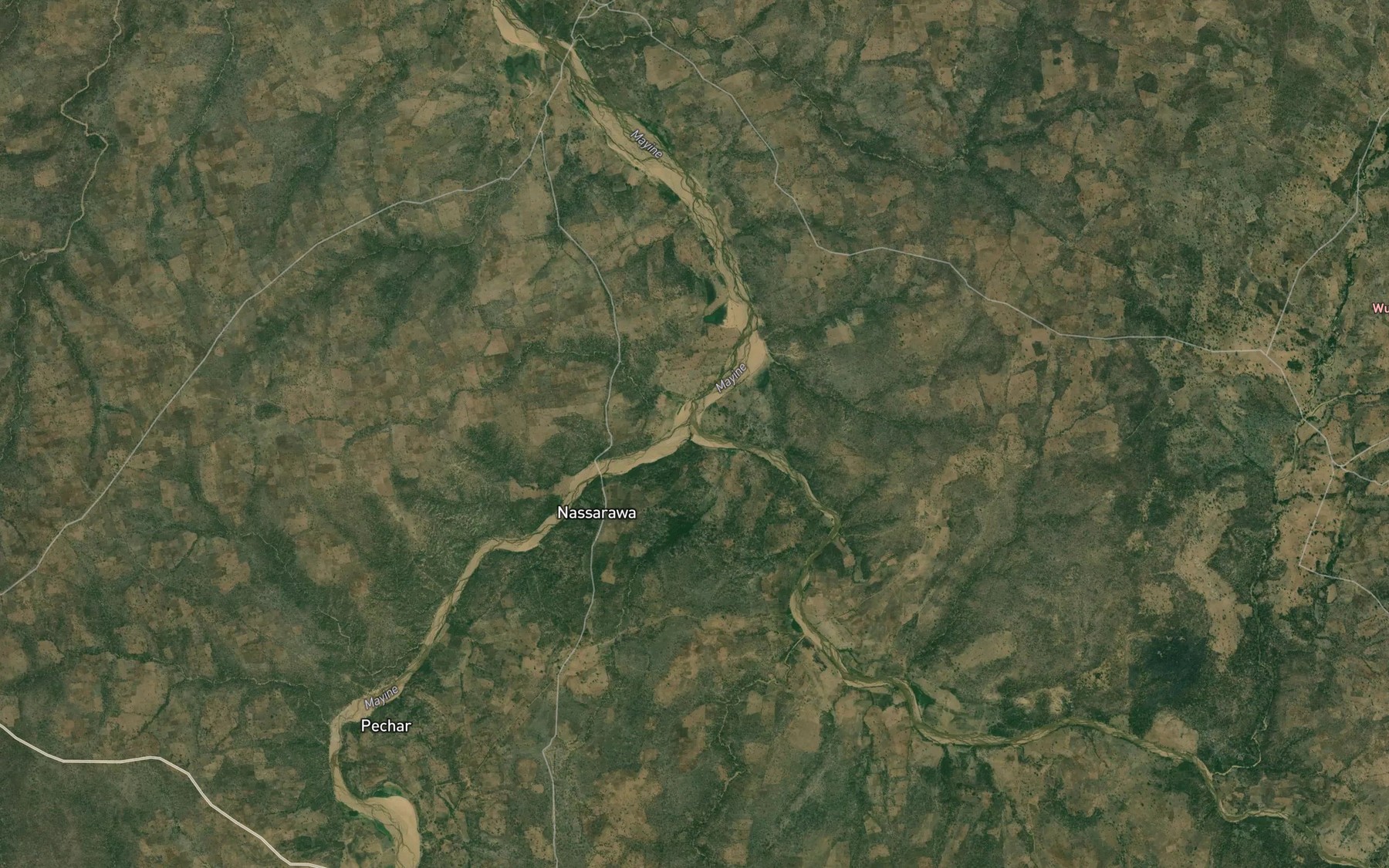 Satellite map of the Mayo Senchi