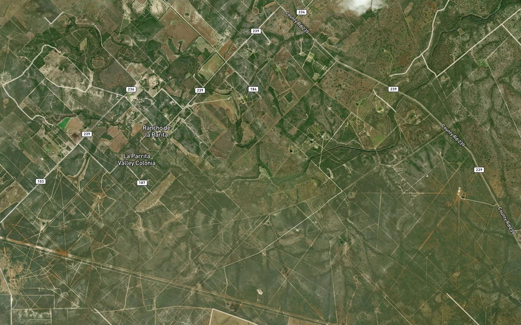 Satellite map of the Botello Creek