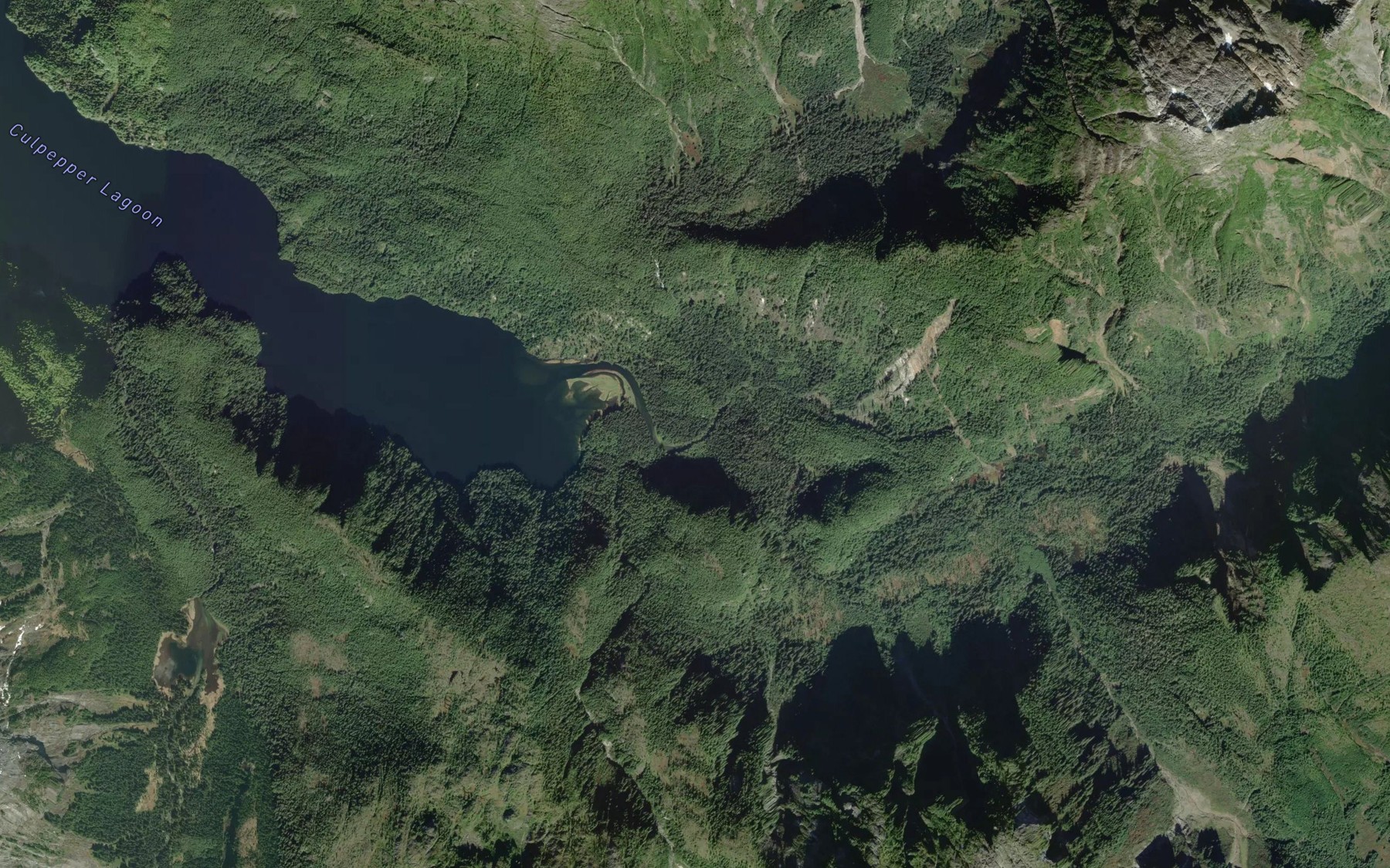 Satellite map of the Levi Creek